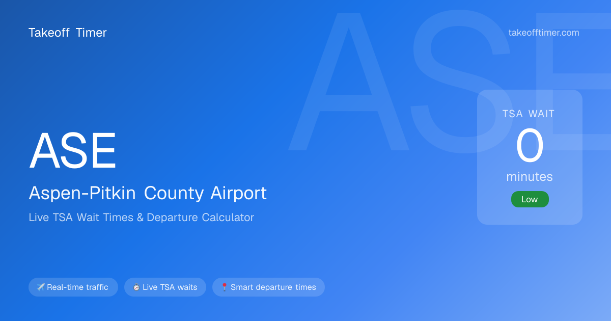 ASE TSA Wait Times Live | Aspen Airport Security