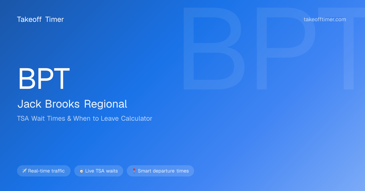 BPT TSA Wait Times | Beaumont - When to Leave Calculator