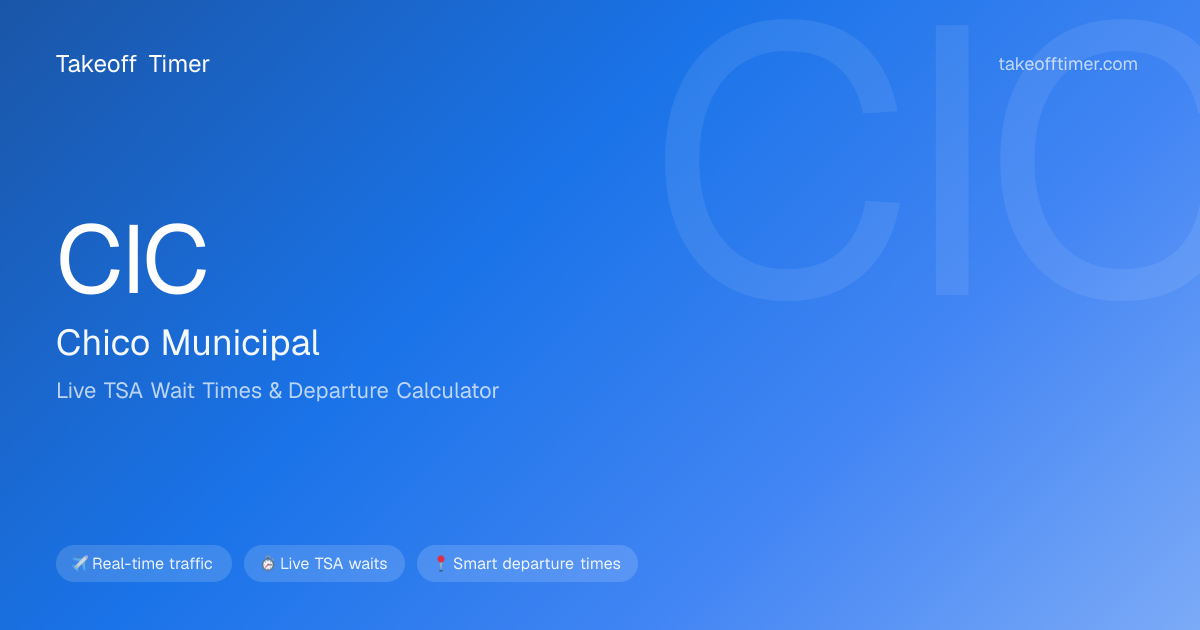 CIC TSA Wait Times Live | Chico Airport Security