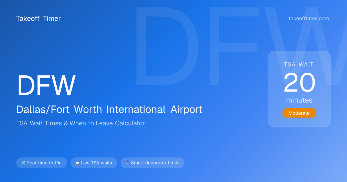 DFW TSA Wait Times | DFW - When to Leave Calculator