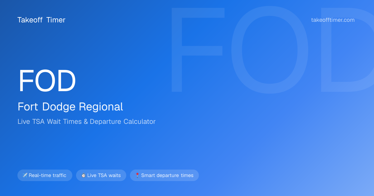 FOD TSA Wait Times Live | Fort Dodge Airport Security