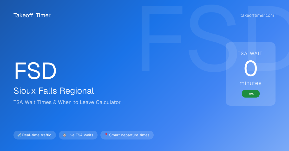 FSD TSA Wait Times | Sioux Falls - When to Leave Calculator