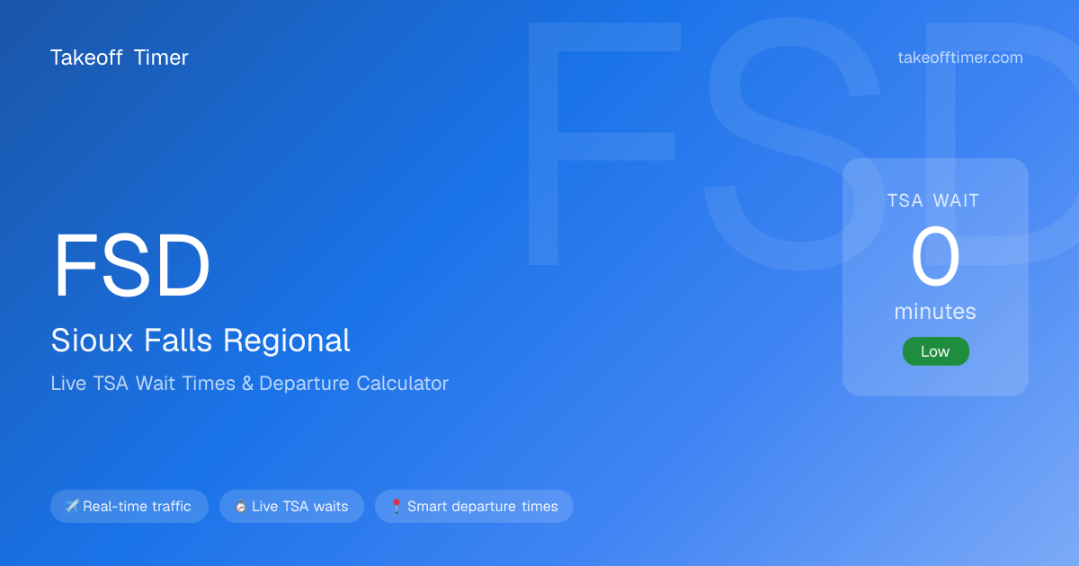 FSD TSA Wait Times Live | Sioux Falls Airport Security