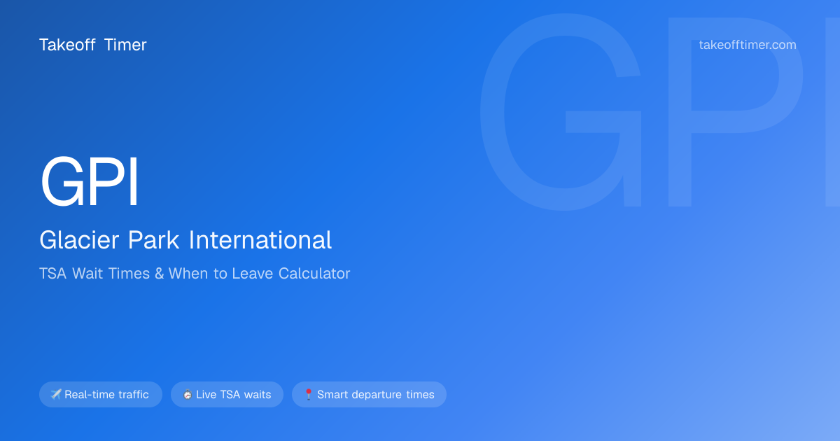 GPI TSA Wait Times | Glacier Park - When to Leave Calculator