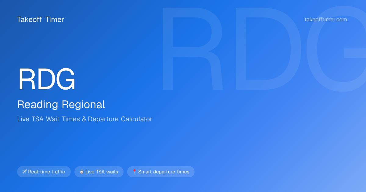 RDG TSA Wait Times Live | Reading Airport Security