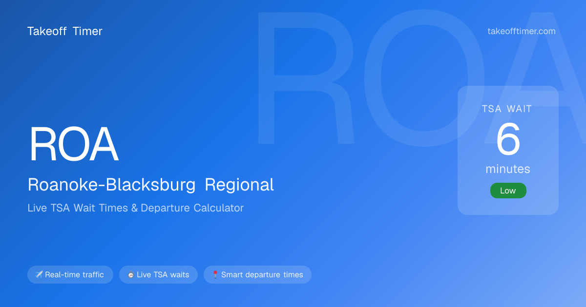 ROA TSA Wait Times Live | Roanoke Airport Security