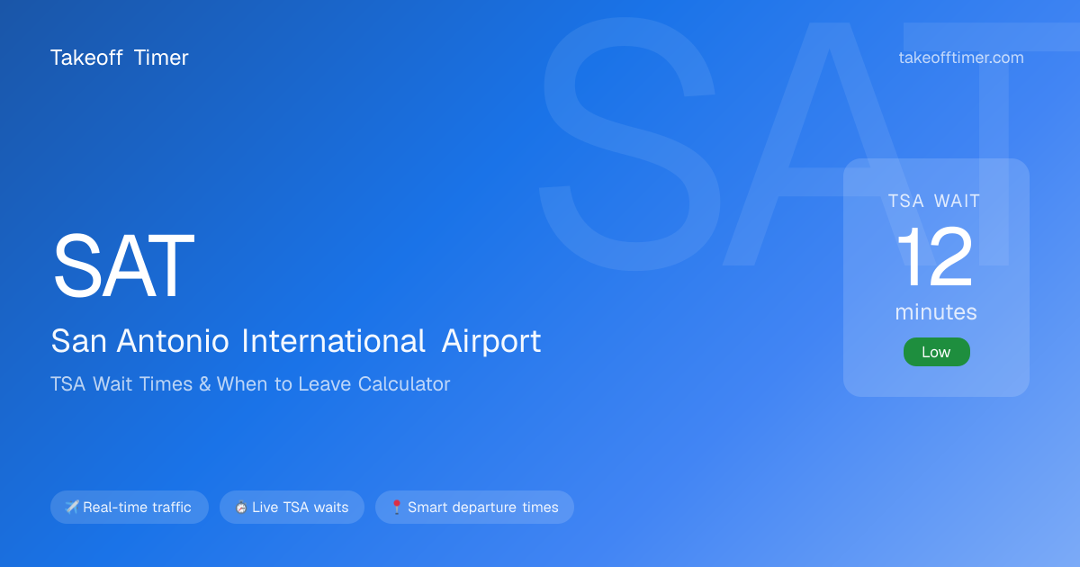SAT TSA Wait Times | San Antonio - When to Leave Calculator