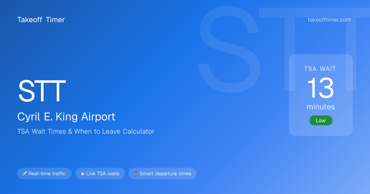 STT TSA Wait Times | St. Thomas - When to Leave Calculator