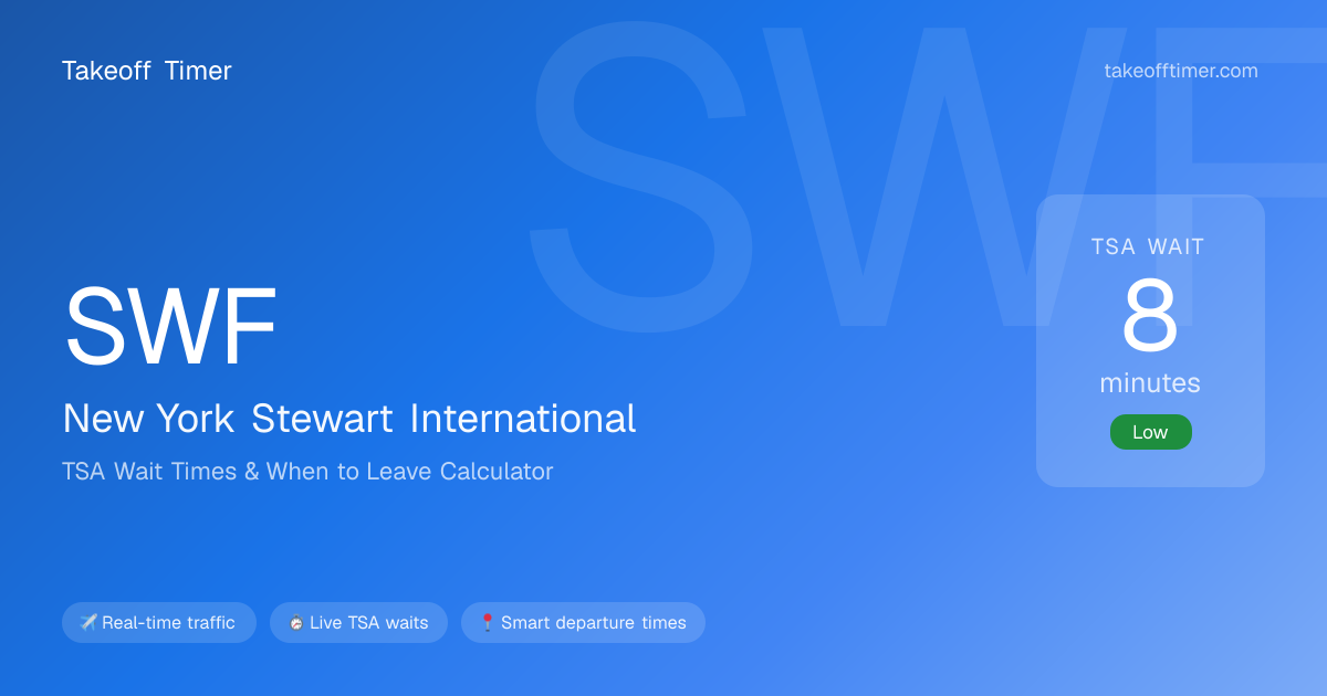 SWF TSA Wait Times | Stewart - When to Leave Calculator